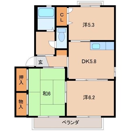 ヴィレッジせせらぎⅡの物件間取画像